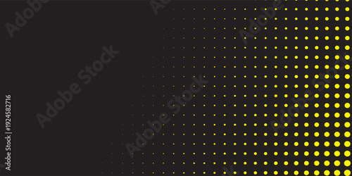 Yellow halftone corner gradient texture. Fading cartoon polka dot background. Dotted tilted gradation pattern. Fading comic pop art overlay backdrop. Vector slant frame halfton patern effect wallpaper