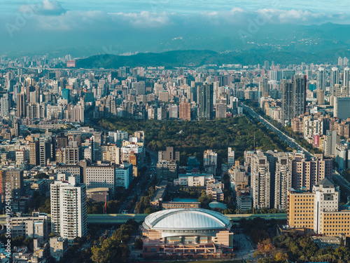 Wallpaper Mural Taipei Finacial District, capital city of Taiwan, with view of Taipei 101 Tower standing amid skyscrapers Torontodigital.ca