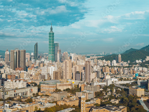 Wallpaper Mural Taipei Finacial District, capital city of Taiwan, with view of Taipei 101 Tower standing amid skyscrapers Torontodigital.ca