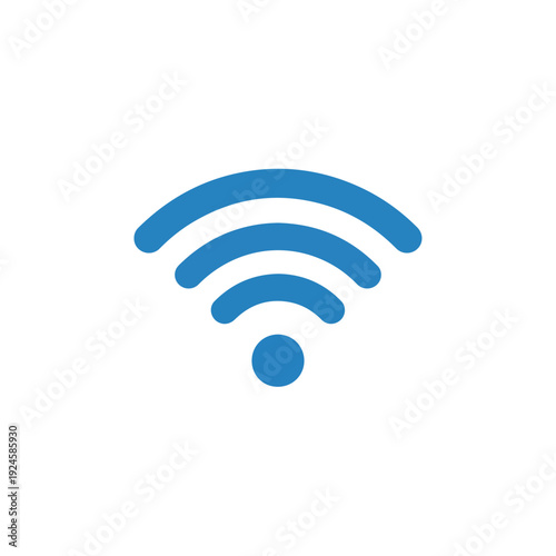 Wifi Symbol Blue Icon on White Background