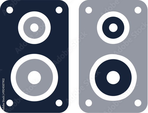 Flat Style Detail Speaker Stereo Audio Music Listening Equipment Icon