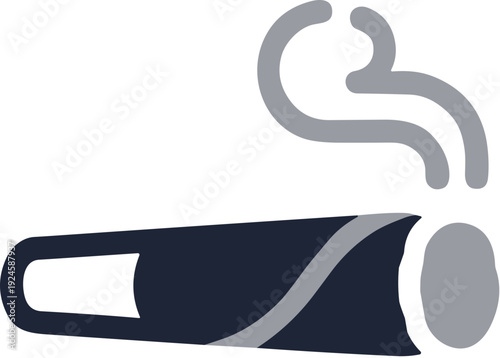 Flat Line Smoked Cigar Tobacco Product with Smoke Illustration
