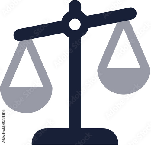 Flat Geometric Scale of Justice Symbol Icon Law and Judgement