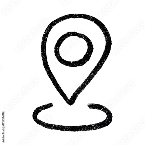 Hand drawn map pin Map marker pointer sign GPS and mapping tools Location pin symbol Pinpoint clipart in doodle style Single element for web, design