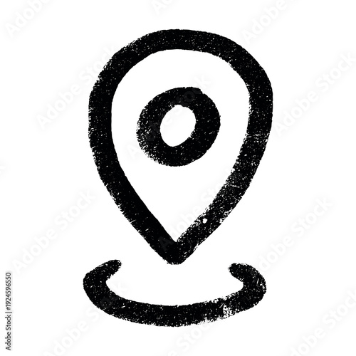 Hand drawn map pin Map marker pointer sign GPS and mapping tools Location pin symbol Pinpoint clipart in doodle style Single element for web, design