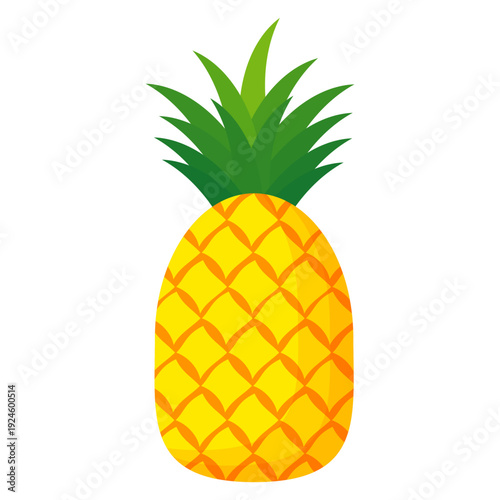 Fresh pineapple fruit illustration, summer pineapple fruit theme. Summer design for holiday promotion and printed on clothing.	
