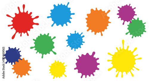 Colorful Paint Splatter Illustration, Vector Style Graphic for Design, Art, and Creative Projects