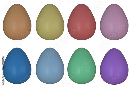 Minimal 3D Pastel Easter Eggs Collection 