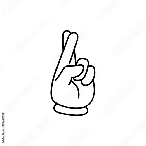 Fingers Crossed Gesture Icon