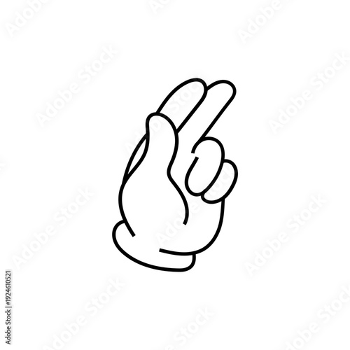 Fingers Crossed Gesture Icon
