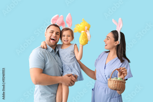 Happy family in bunny ears ...