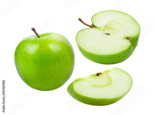 green apple on transparent png