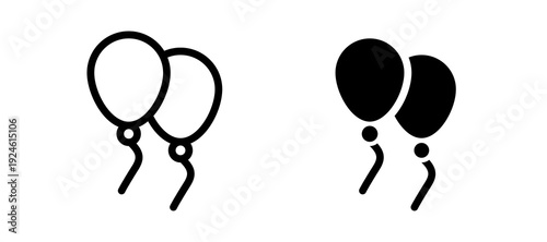 Balloon icon in black color for website or app.