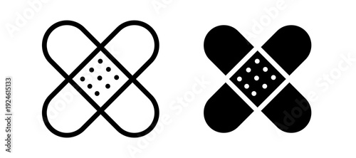 Band aid icon in black color for website or app.