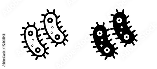 Bacteria icon in black color for website or app.