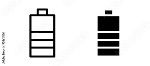 Battery icon in black color for website or app.