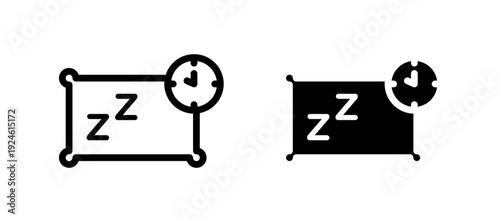 Bedtime icon in black color for website or app.