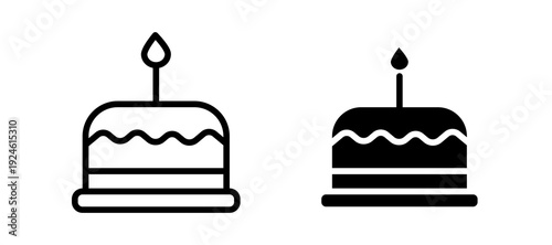 Cake icon in black color for website or app.