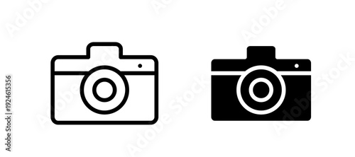 Camera icon in black color for website or app.