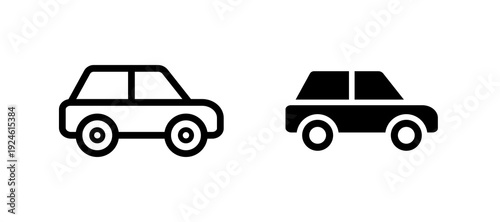 Car icon in black color for website or app.
