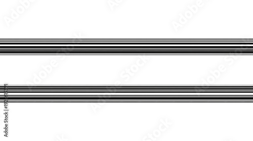 Minimalist Composition with Two Thin Parallel Black Horizontal Lines on White Background
