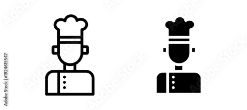 Chef icon in black color for website or app.