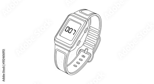 Digital Wristwatch with Digital Display, Modern Gadget, Technology Concept