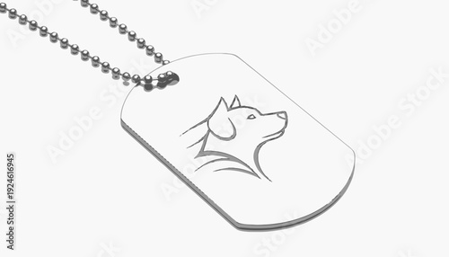 Dog Silhouette Tag Necklace Pendant, Pet Memorial Jewelry, Animal Lover Gift