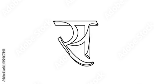 Devanagari script letter 'Sa' (स) in a stylized, minimalist outline on a white background.