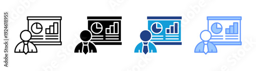 Presentation icon set multiple style collection