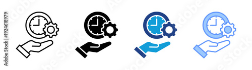 Time Management icon set multiple style collection