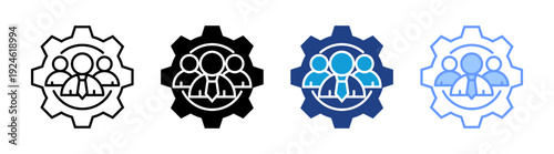 Team icon set multiple style collection