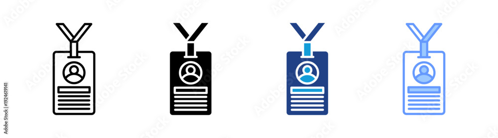 Obraz premium ID Card icon set multiple style collection