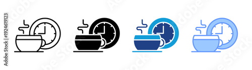 Coffee Break icon set multiple style collection