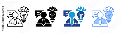 Idea icon set multiple style collection