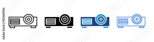 Projector icon set multiple style collection