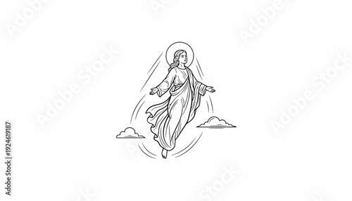 Ascension of Jesus Christ, Religious Symbol, Divine Light, Heavenly Scene