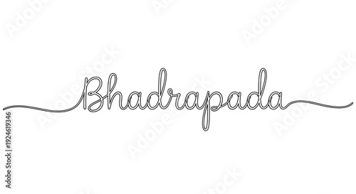 Bhadrapada Hindi Text Calligraphy - Decorative Script for Indian Festivals and Events