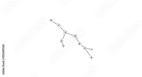 Big Dipper Constellation Star Map - Ursa Major Asterism - Astronomy Illustration