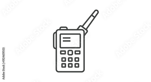 Walkie Talkie Icon, Portable Radio Communication Device, Two Way Radio Line Art