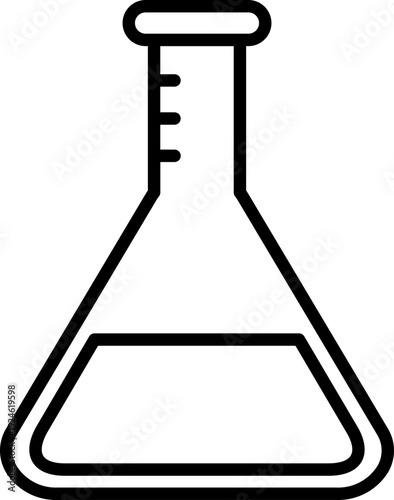 Black erlenmeyer flask icon - outline