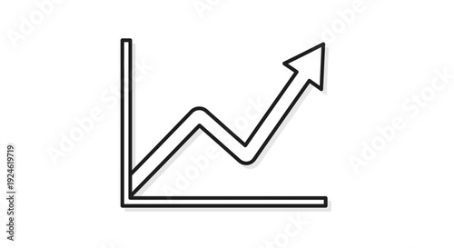 Upward Trend Arrow Graph Icon - Business Growth and Success Concept