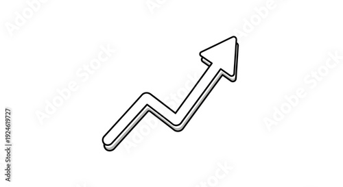 Upward Trend Arrow Graph Icon, Business Growth and Success Concept
