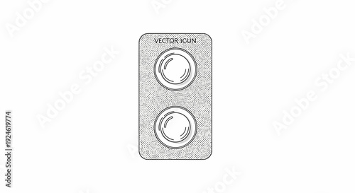 Vector Icon of Two Pills in Blister Pack