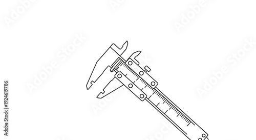 Vernier Caliper Tool Drawing, Precision Measurement Instrument
