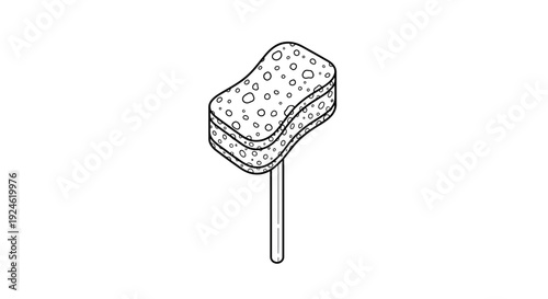 Sponge on a Stick: Cleaning Tool, Abstract Art, Minimalist Design