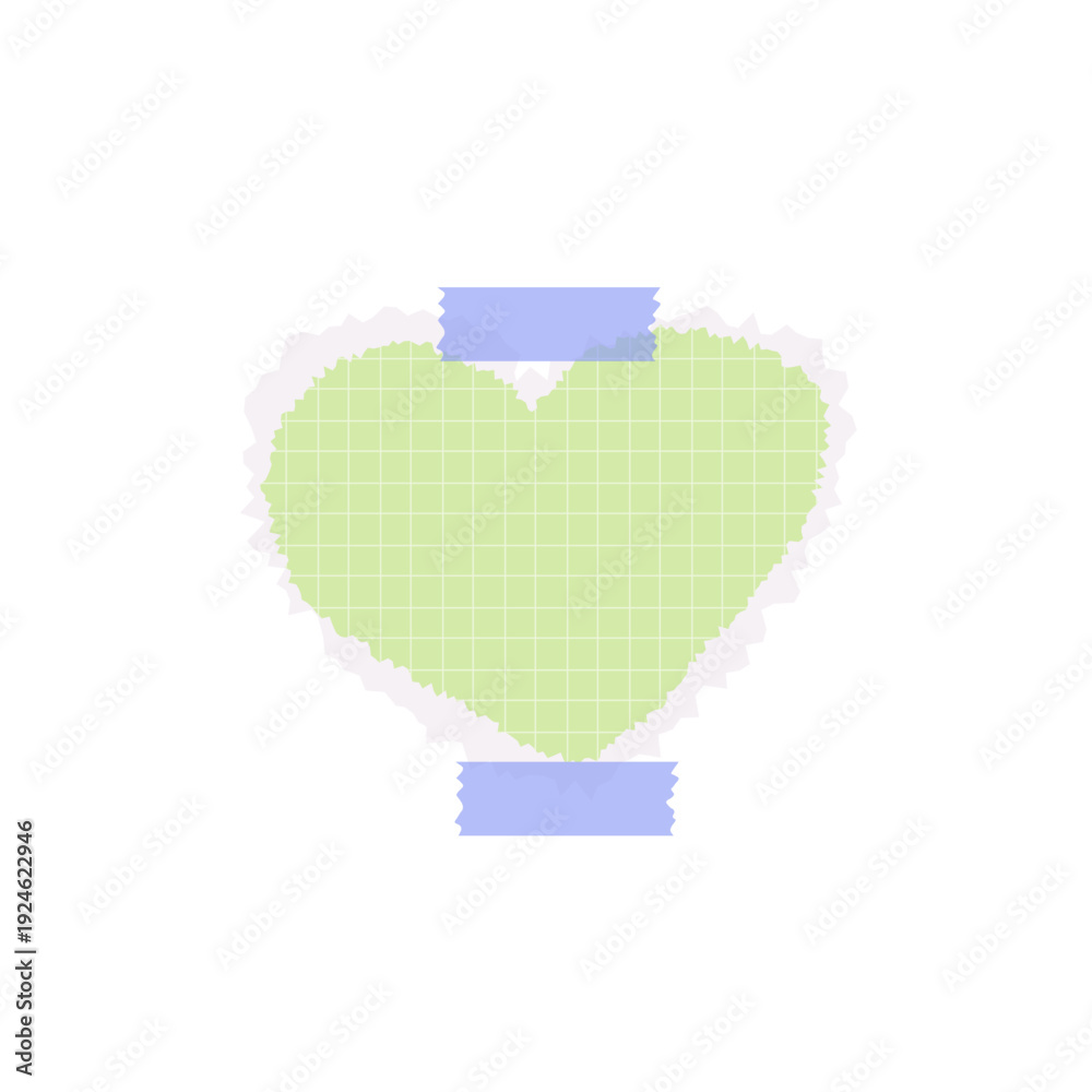 Fototapeta premium Torn Paper Heart Collage Frame Element