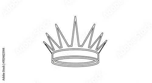 Minimalist Crown Outline Icon Vector Illustration