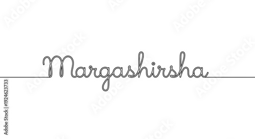 Margashirsha Calligraphy Text - Elegant Script for Festive Occasions