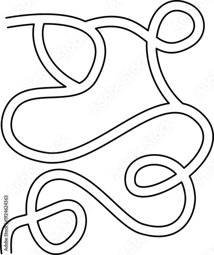 Maze Path for Kids Worksheet, Fun Abstract Maze Line Game, Abstract Doodle Maze Path Game